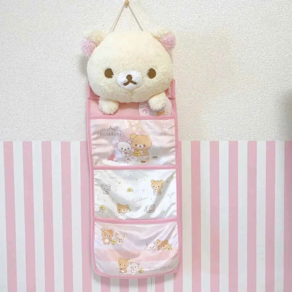Kawaii Rilakkuma Wall Hanging Storage Bag Cartoon Bear Door B