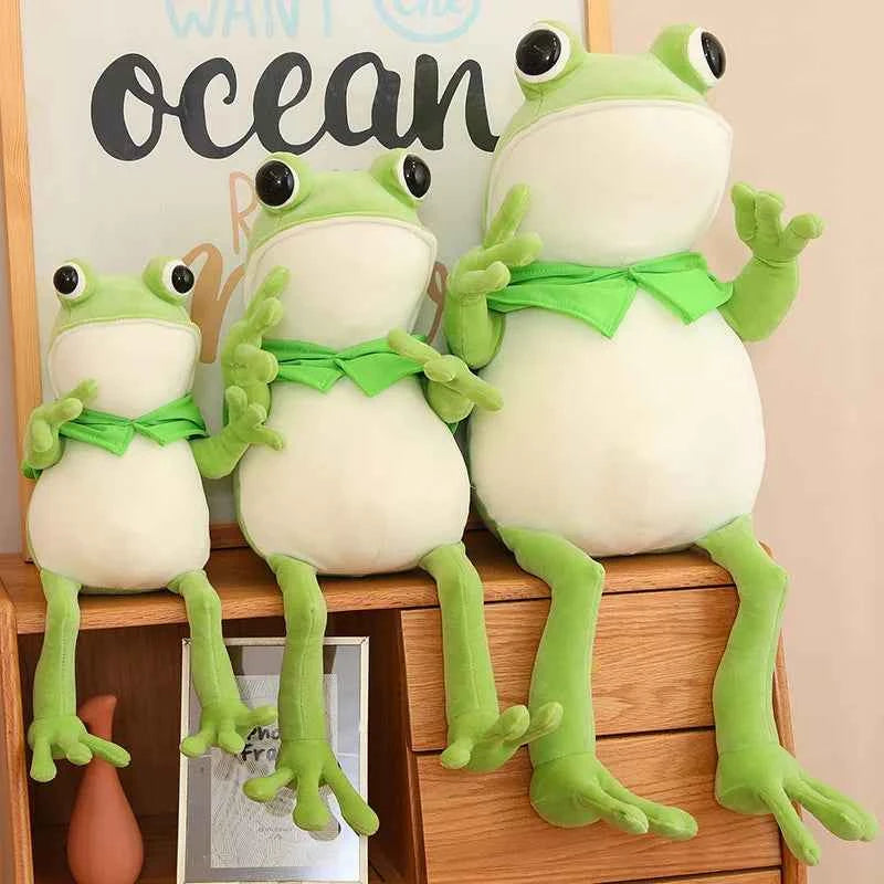 Kawaii Cloak Frog Plush Toy – Cute Big Eyes Stuffed Frog Pillow