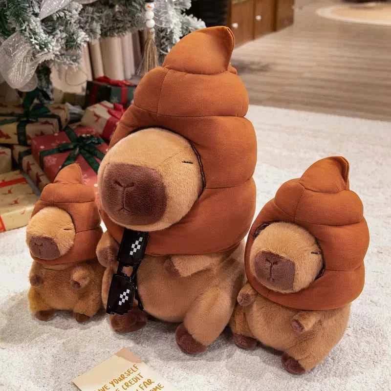 Capybara Plush Toy with Funny Hat – Cute Stuffed Animal
