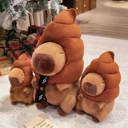 Capybara Plush Toy with Funny Hat – Cute Stuffed Animal