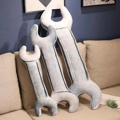 Giant Wrench Plush Pillow - Funny Oversized Tool Stuffed Cushion Home Sofa Decor and Gag Gift, 70cm