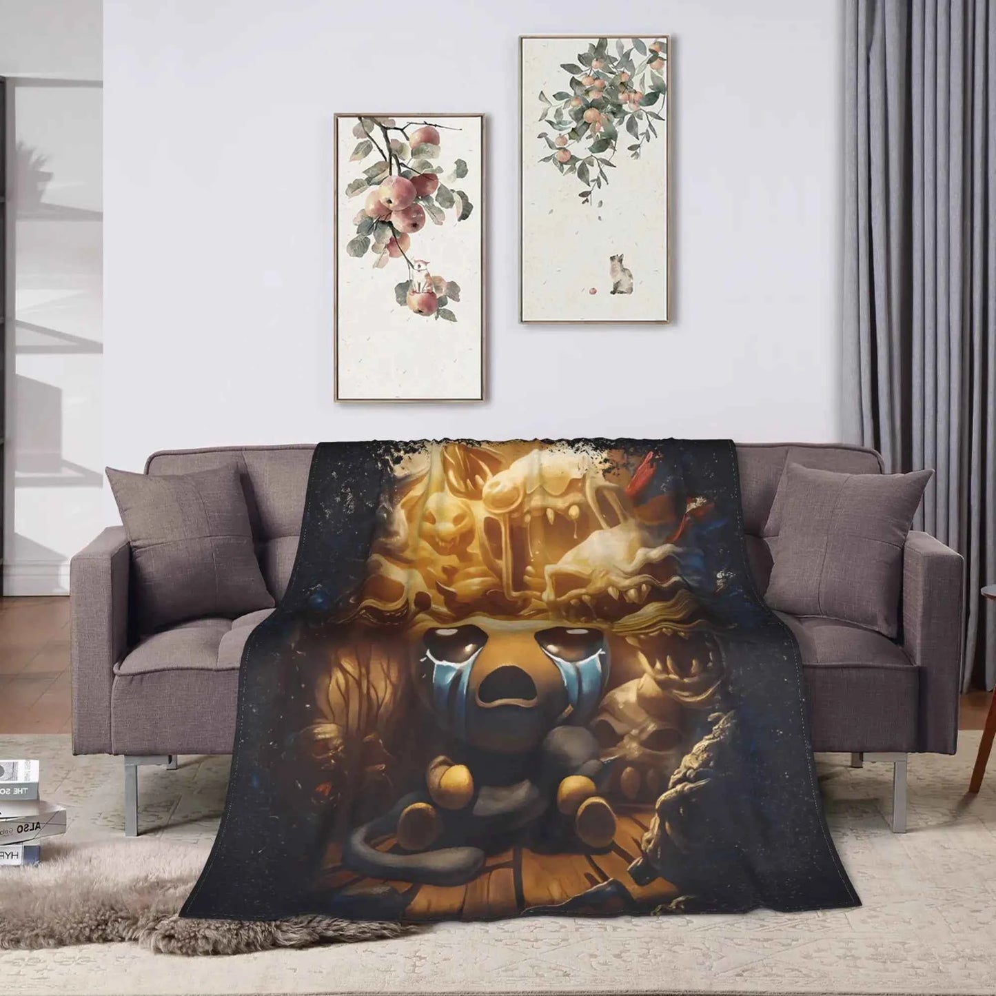 The Binding of Isaac Two Tone Warm Blanket  Child Plush Throw Blanket Novelty Home Decor Flannel Bedspread Sofa Bed Cover