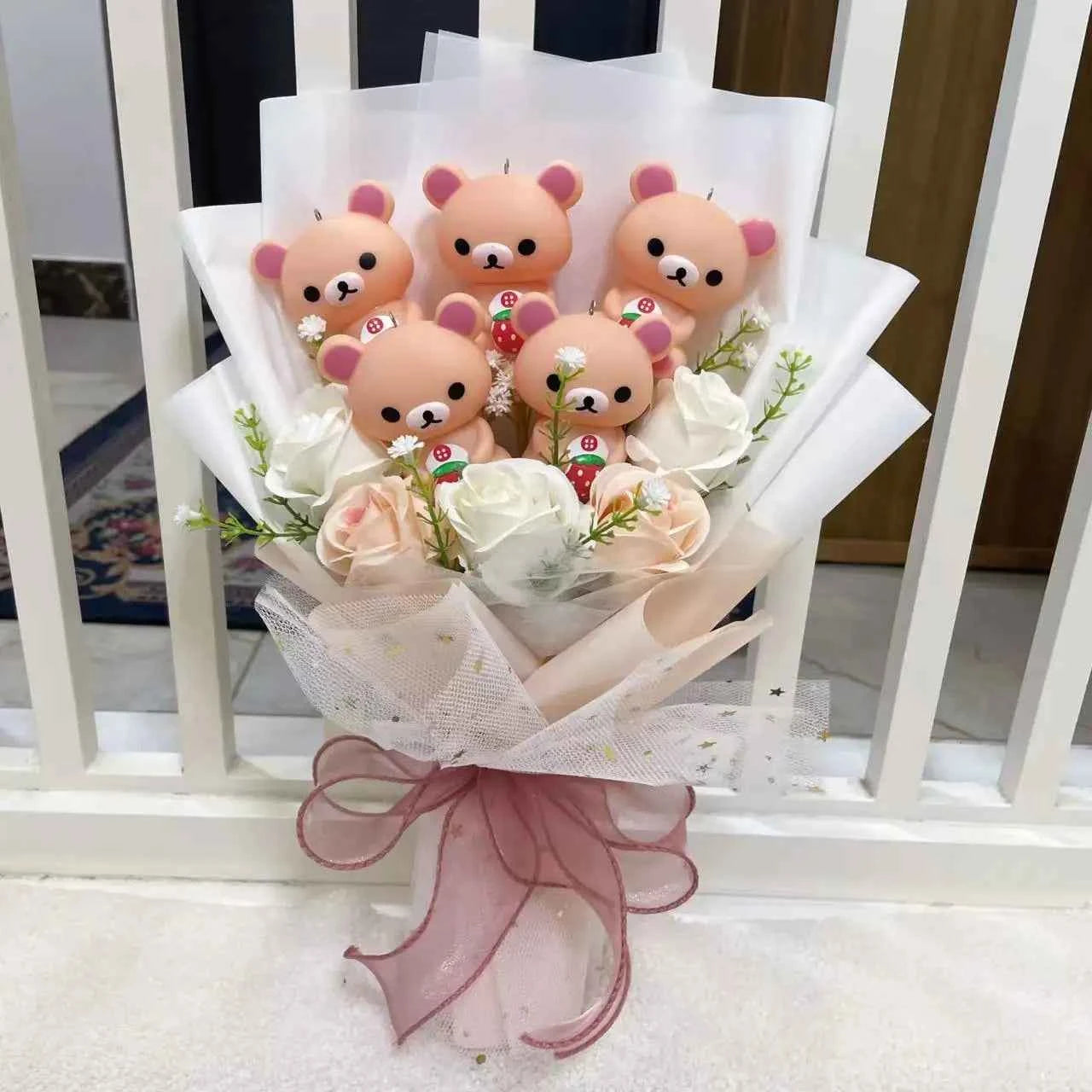 New Anime Rilakkuma Plush Doll Bouquet (12.6-13.8 in) - Stuffed Animals Gift