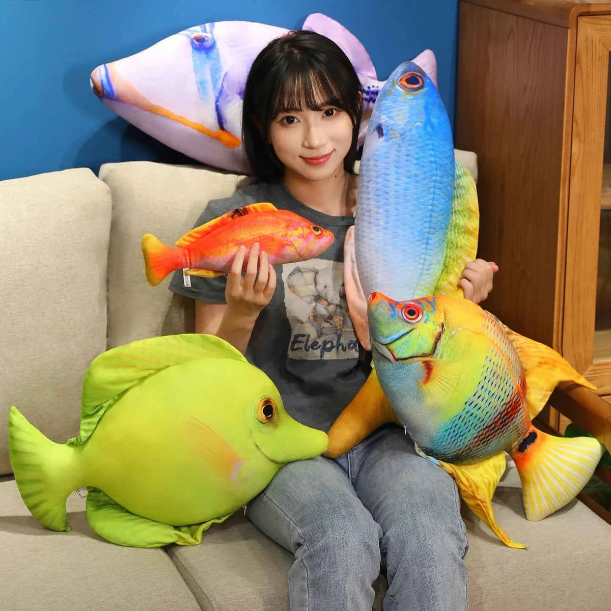 Kawaii Fantasy Fish Plush Doll - Soft Stuffed Ocean and Fantasy Sea Creature Toy and Gift in 5 Styles, 30cm