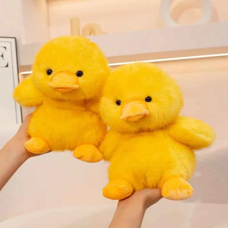 Kawaii Yellow Duck Plush Pillow - Soft Fluffy Stuffed Duck Toy and Room Decor Gift, 25cm and 30cm