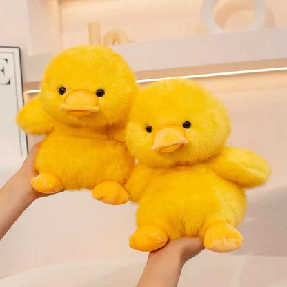 Kawaii Yellow Duck Plush Pillow - Soft Fluffy Stuffed Duck Toy and Room Decor Gift, 25cm and 30cm
