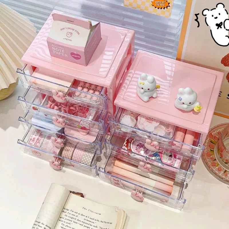 Desktop Storage Box Organizer Student Drawer Box Pen Holder