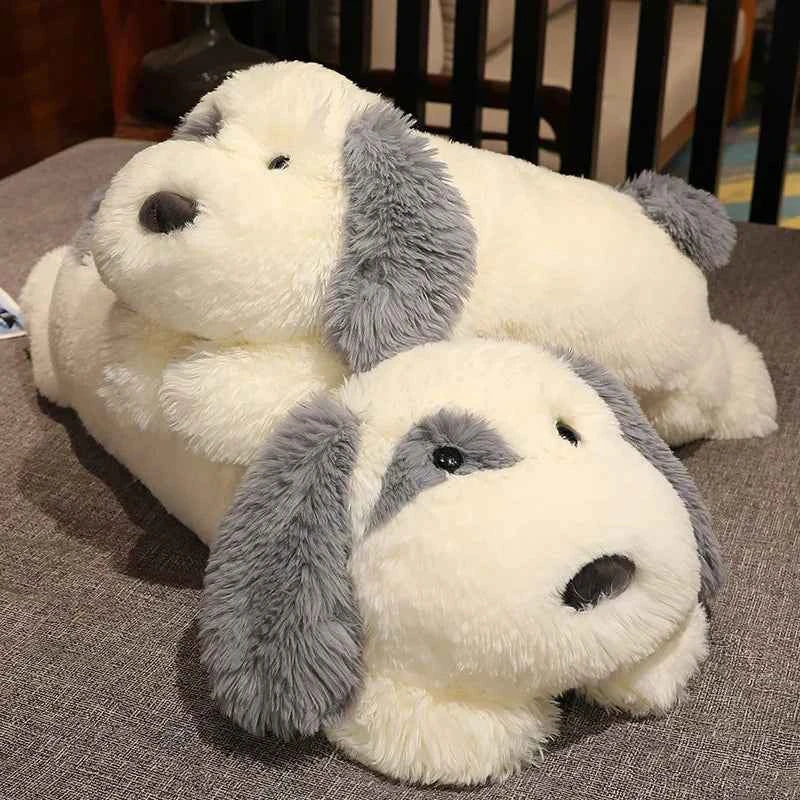 Soft Lying Dog Plush Toy – Giant Fluffy Puppy Hug Pillow