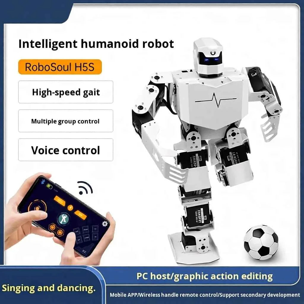 H5S Humanoid Dance Robot – 16-Servo Bipedal Bionic Robot with 40+ Dance Moves & Educational Programming
