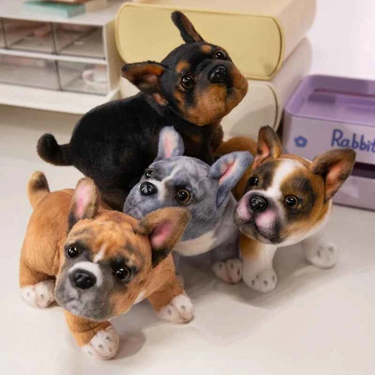 Realistic French Bulldog Plush Toy – Simulation Frenchie Dog Ornament & Collectible Decor