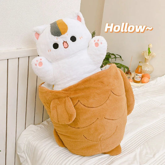 Kawaii Animal Plush Pillow – Taiyaki Cat Rabbit and Bone Dog Cushion