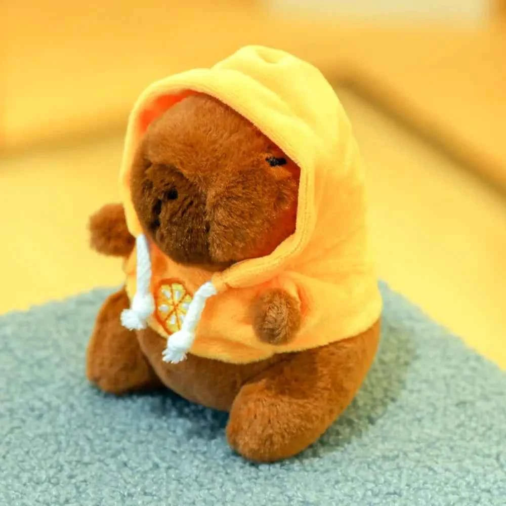 Cute 12cm Capybara Plush Toy: Hoodie, Wings & Keychain/Pendant Gift
