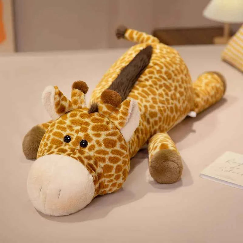 Giant Fluffy Giraffe Plush Toy – Cute Sleeping Giraffe Body Pillow
