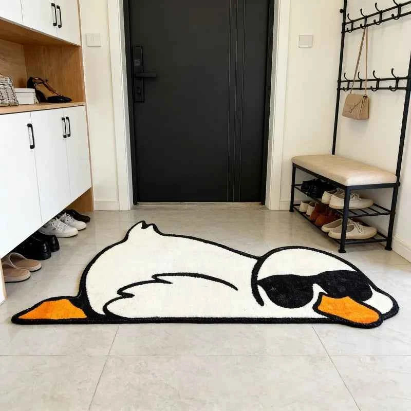 Cartoon Duck Rug Set Sunglasses Children's Room Non-Slip