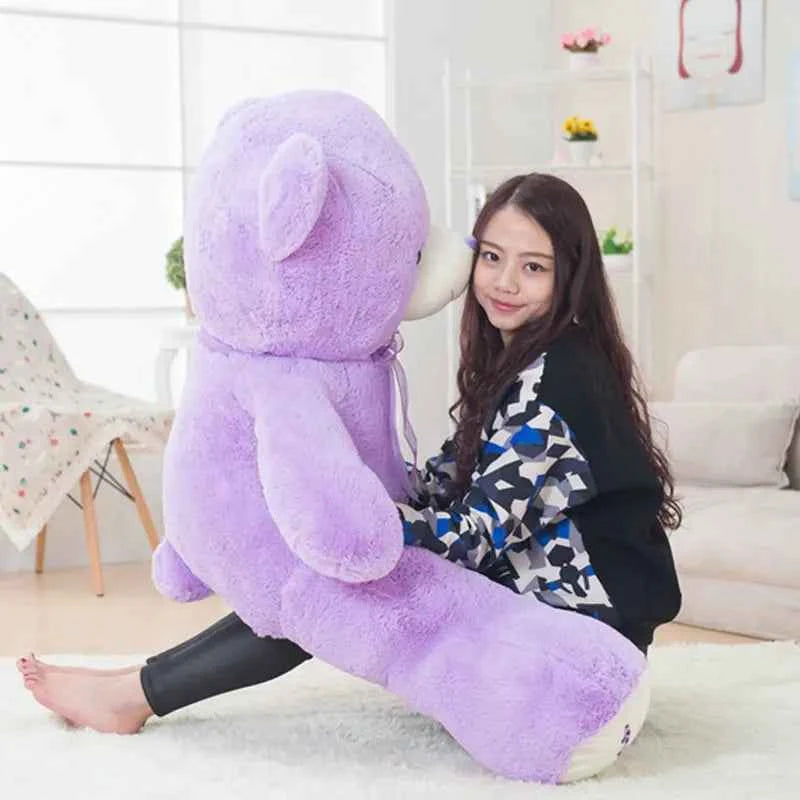 Giant Purple Bear Plush Toy (13.8-47.2 in) - High Quality Stuffed Animal Doll Gift