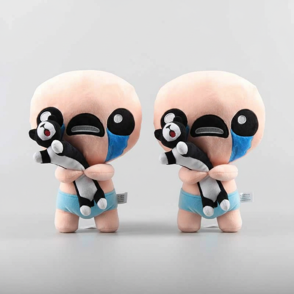 The Binding of Isaac Plush Toys (11.8 in) - Isaac & Black Cat Stuffed Animal Doll Gift Pink (2 pcs)