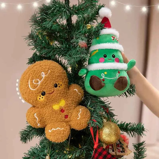 Cute Christmas Plush Toys (Up to 19.7 in) - Stuffed Santa, Snowman & Gingerbread Man Doll