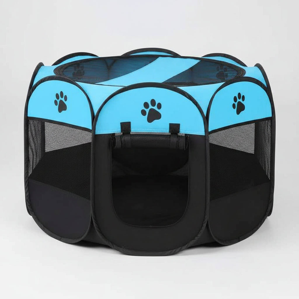 Folding Pet Tent Dog House Camping Accessories Pet Cage blue