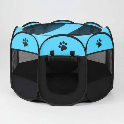 Folding Pet Tent Dog House Camping Accessories Pet Cage blue