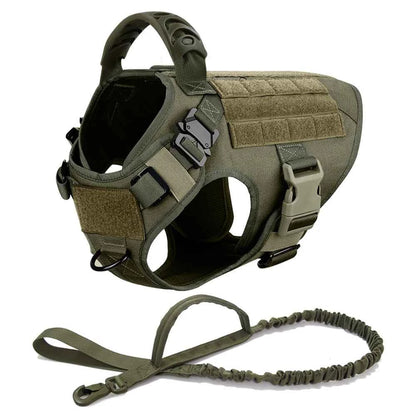 Heavy-Duty No-Pull Dog Harness and Leash Set - Tactical Training Vest for Medium & Large Dogs (German Shepherd, Malinois)