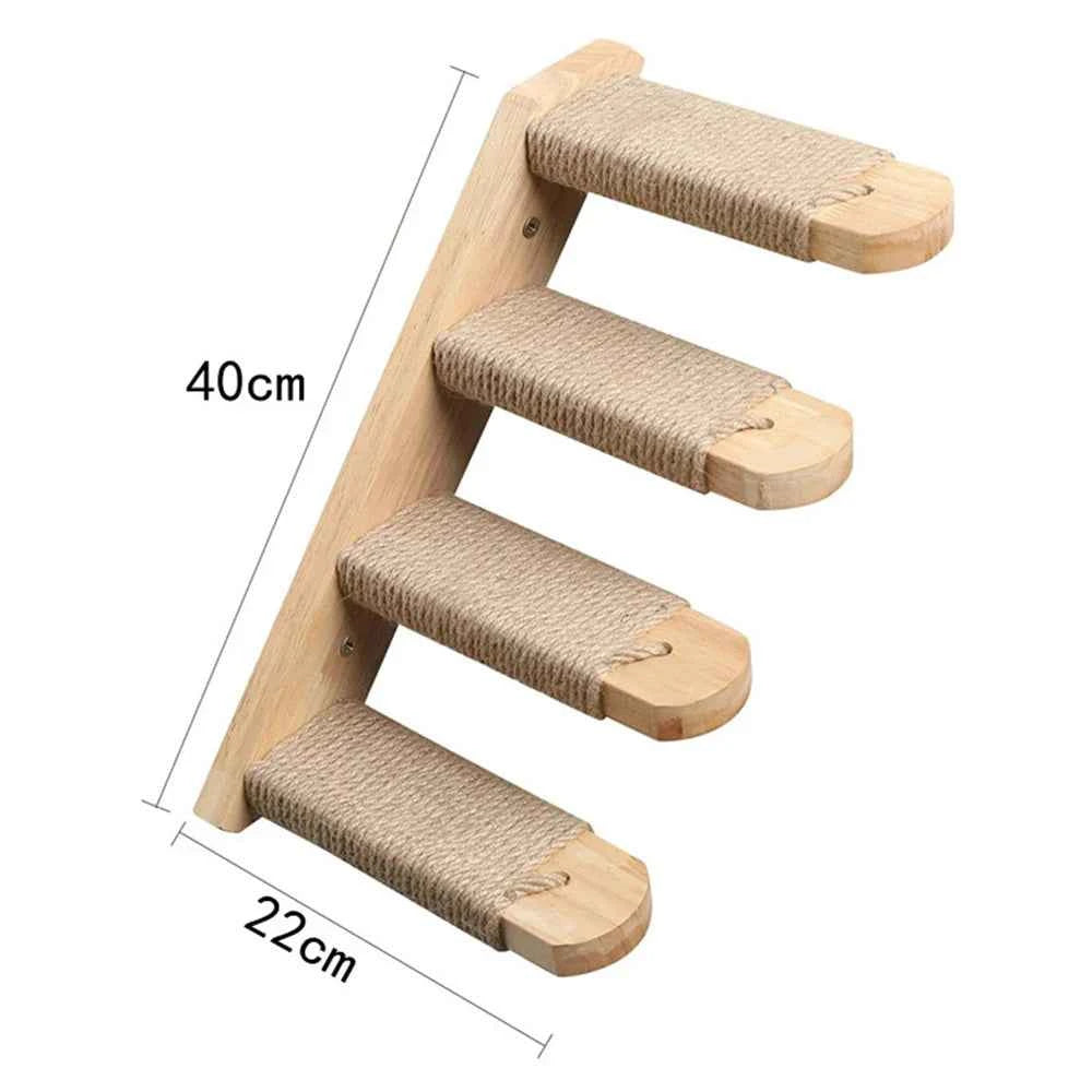 1 Piece Wall-mounted Cat Climbing Rope Solid Wooden Pedals 1pc ladder right China Mainland