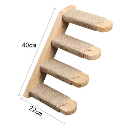 1 Piece Wall-mounted Cat Climbing Rope Solid Wooden Pedals 1pc ladder right China Mainland