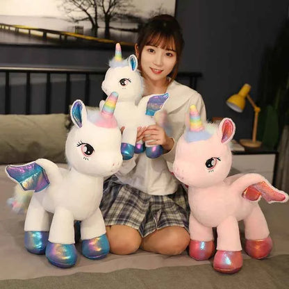 Rainbow Pegasus Unicorn Plush Toy – Magical Winged Pony Stuffed Animal