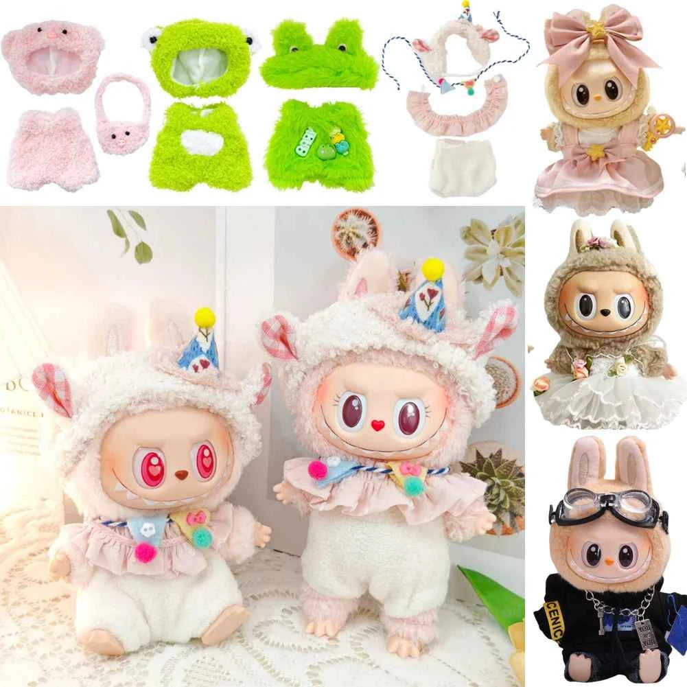 For Labubu V1 V2 Idol 17cm Cute Doll Clothes Fashion Sweater Outfit Accessories Party Sweater Clothing Cute Decoration Gifts