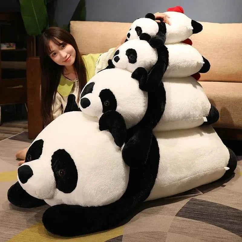 Kawaii Giant Panda Plush Doll - Soft Chubby Stuffed Animal Cuddle Pillow and Gift, 3 Sizes