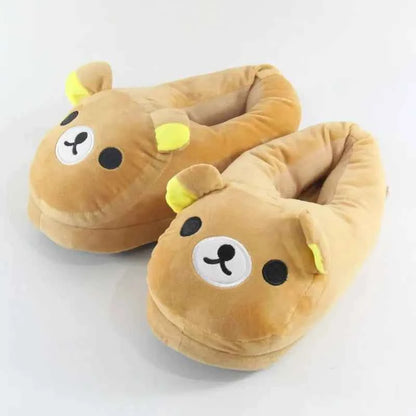 Luxury Winter Cute Bear Cotton Slippers - Couple Home Indoor Warm Flat Slides