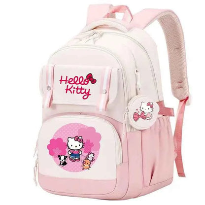 Hello Kitty Large Capacity Backpack Cartoon Daypack Travel Commute Knapsack School bag for Kids Girls Mochila With Coin Purse