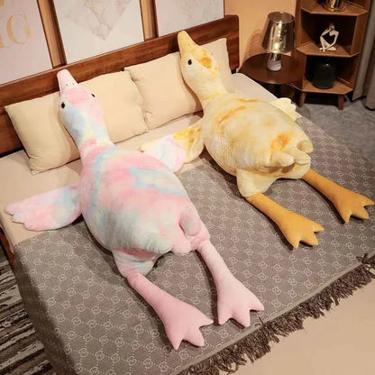 Giant Colorful Goose Plush Pillow – 130cm Long Stuffed Hug Cushion