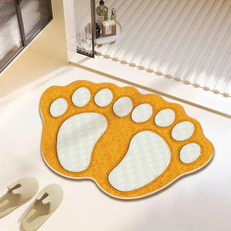 Cute Bear Claw Bathroom Carpet Absorbent Non Slip Foot Mat FLR-4
