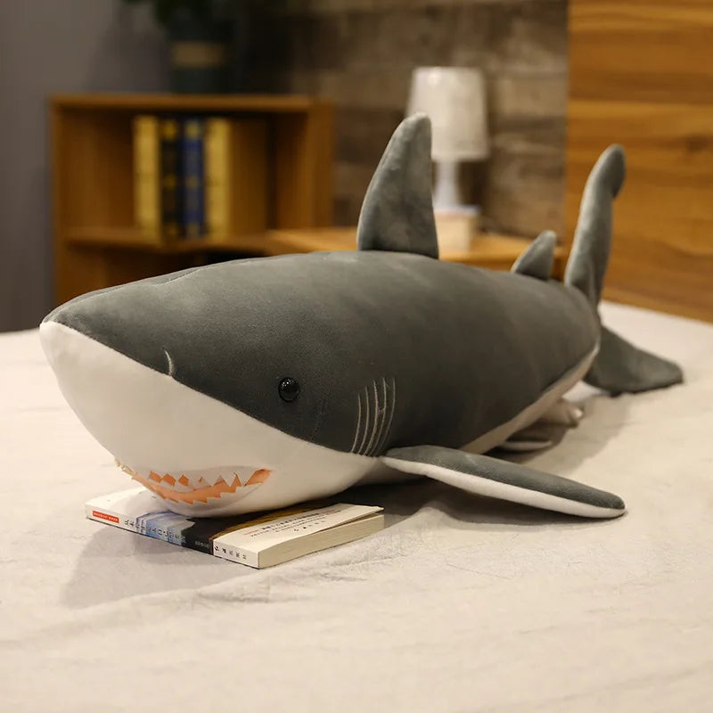 Giant Shark Plush Pillow – Long Sea Animal Stuffed Cushion