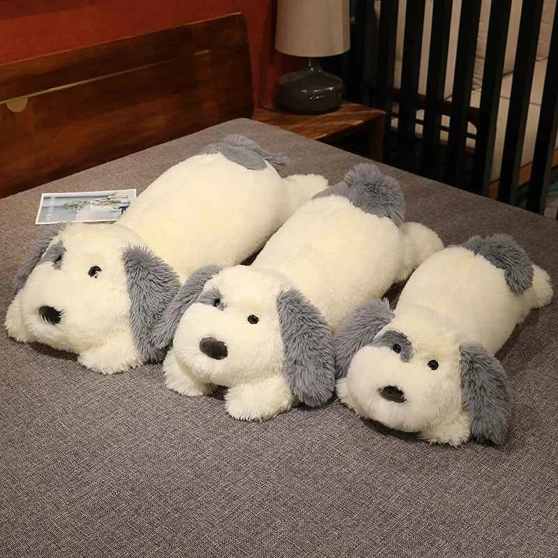 Soft Lying Dog Plush Toy – Giant Fluffy Puppy Hug Pillow