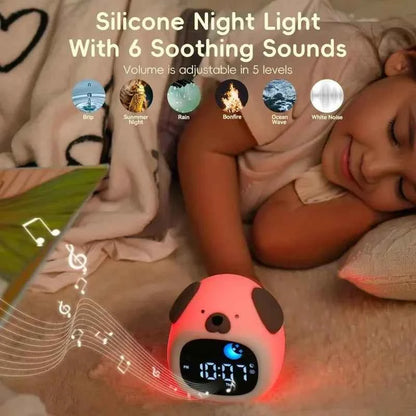 Kawaii Puppy Sleep Training Alarm Clock (3.9 in) - Cute Touch Night Light for Kids