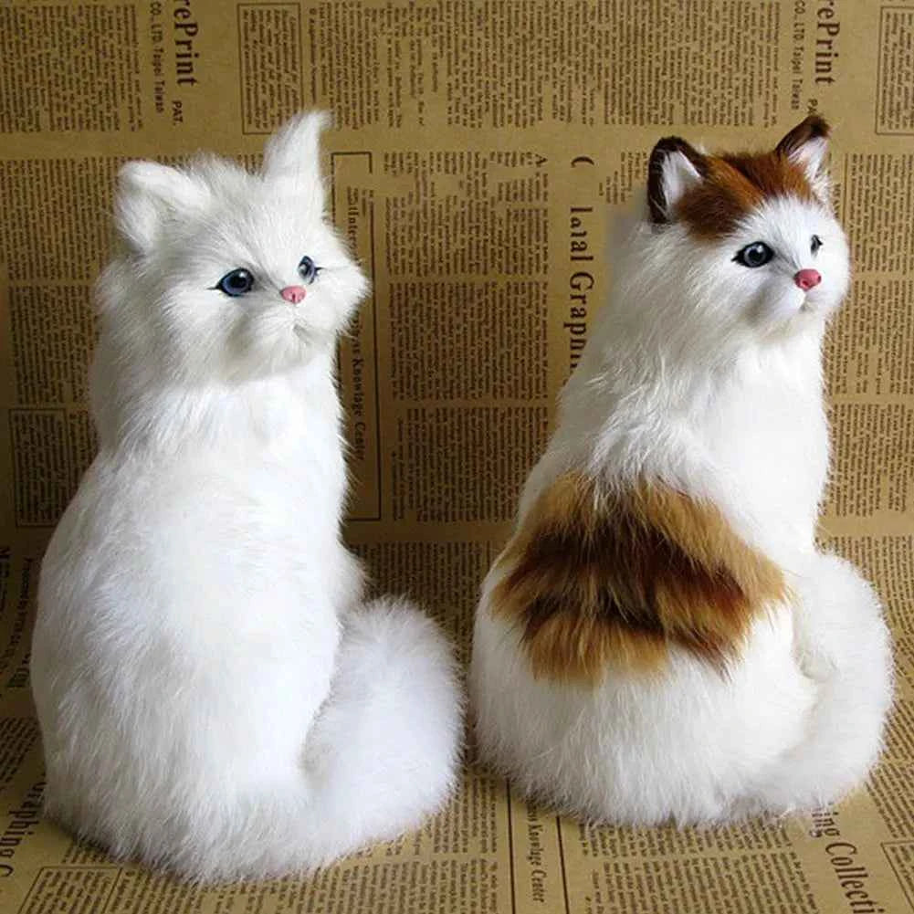 Simulation Sleeping Cat Ornament – Realistic Faux Fur Cat Decoration