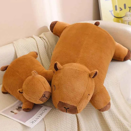 Giant Kawaii Capybara Plush Floor Mat – Soft Capybara Plush Rug & Hug Pillow