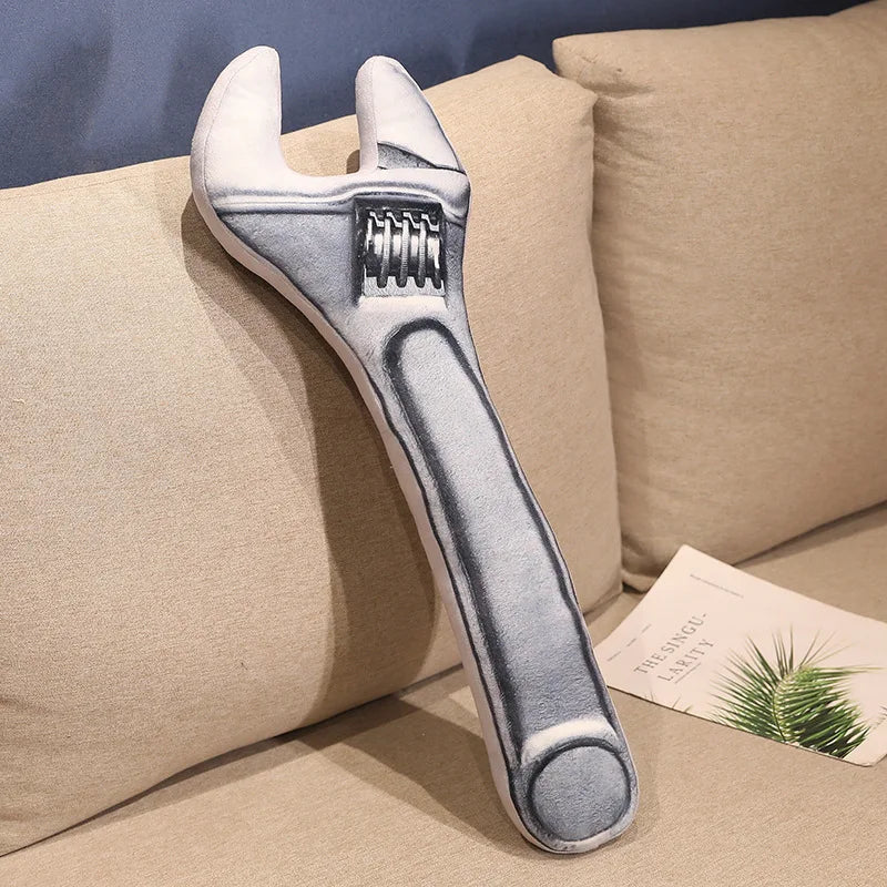 Giant Wrench Plush Pillow - Funny Oversized Tool Stuffed Cushion Home Sofa Decor and Gag Gift, 70cm B 70cm (27.6")