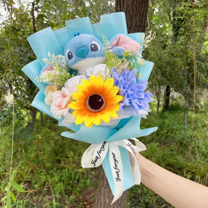 Super Soft Anime Stitch Plush Bouquet (11.0-13.8 in) - Stuffed Doll Gift