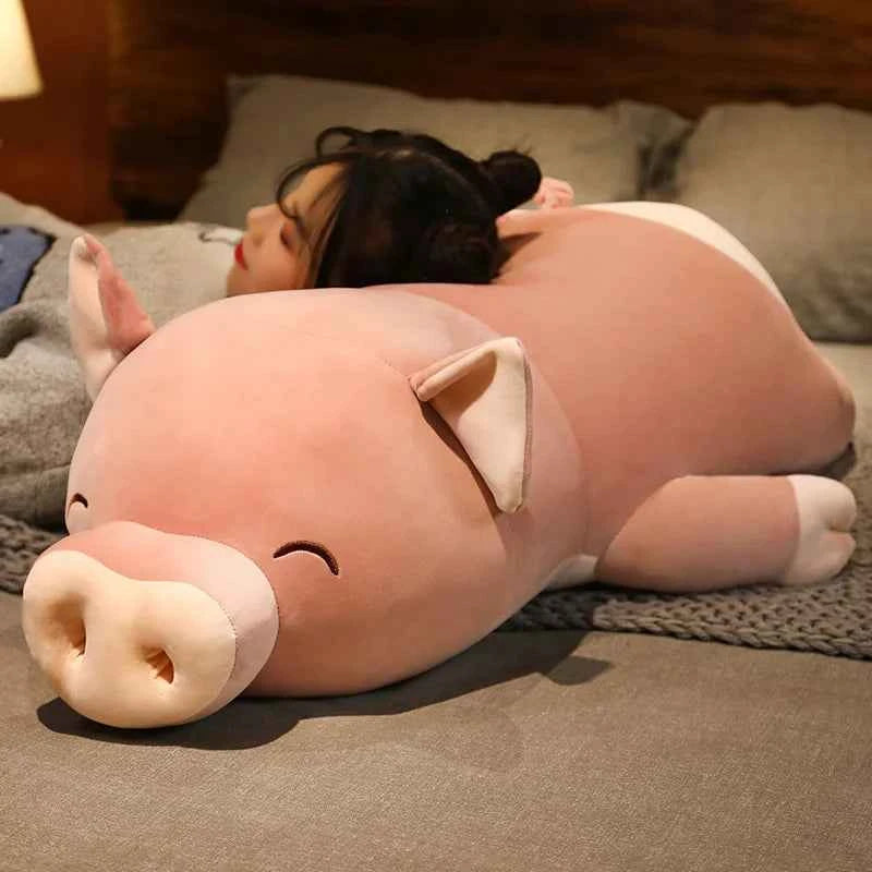 Giant Squishy Pig Plush Toy – Soft Chubby Pig Stuffed Animal Body Pillow 37.4" (95cm)
