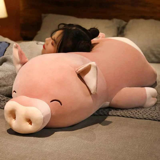 Giant Squishy Pig Plush Toy – Soft Chubby Pig Stuffed Animal Body Pillow 37.4" (95cm)