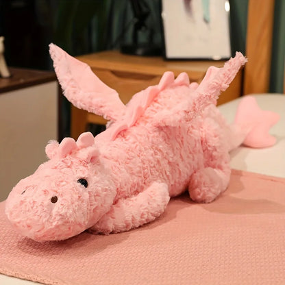 Flying Dragon Plush Toy – Giant Soft Dinosaur Stuffed Animal Pink
