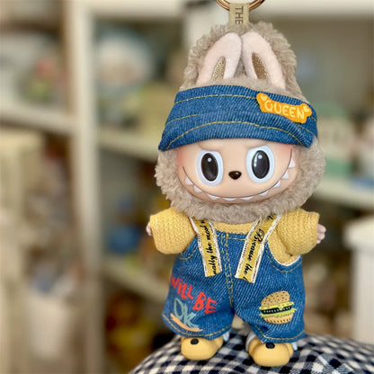 New Labubu Doll Clothes (6.7 in) - Cool Kpop Idol Outfit for V1 V2 Accessories Gift