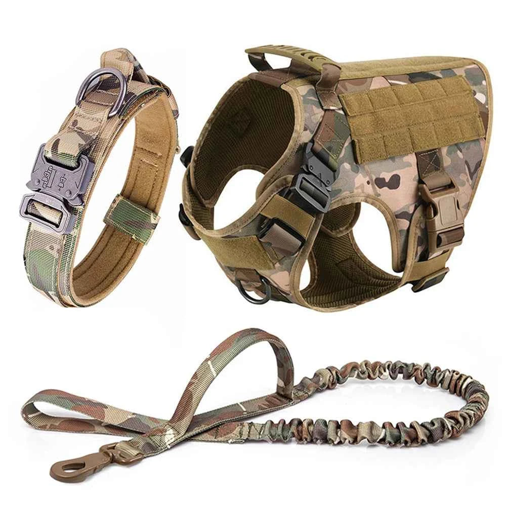 Heavy-Duty No-Pull Dog Harness and Leash Set - Tactical Training Vest for Medium & Large Dogs (German Shepherd, Malinois)