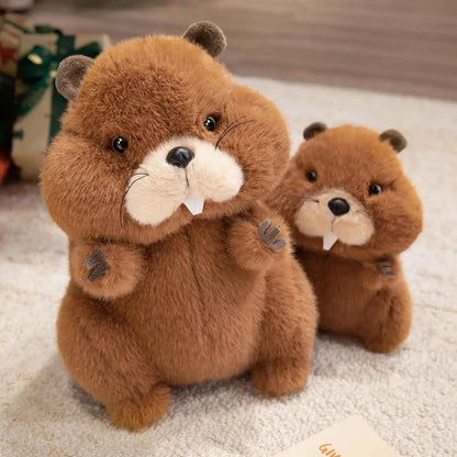 Cute Simulation Marmot Plush Doll - Fluffy Sitting Groundhog Stuffed Animal Toy Gift, 3 Sizes