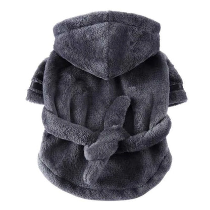 Hooded Pet Dog Bathrobe - Super Absorbent Drying Towel & Cozy Pajamas for Puppy & Cat (Small/Medium)