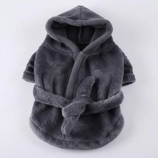 Hooded Pet Dog Bathrobe – Super Absorbent Drying Towel Pajamas Grey