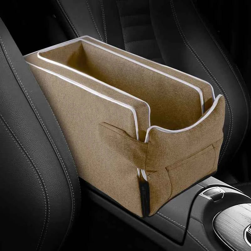 Car Center Console Pet Bed Mat Fiber Pet Safety Seat Cat & beige