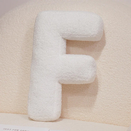 Kawaii English Letter Plush Pillow – Soft Stuffed Alphabet Sofa Cushion & Kids Learning Toy (A–Z + Heart) F